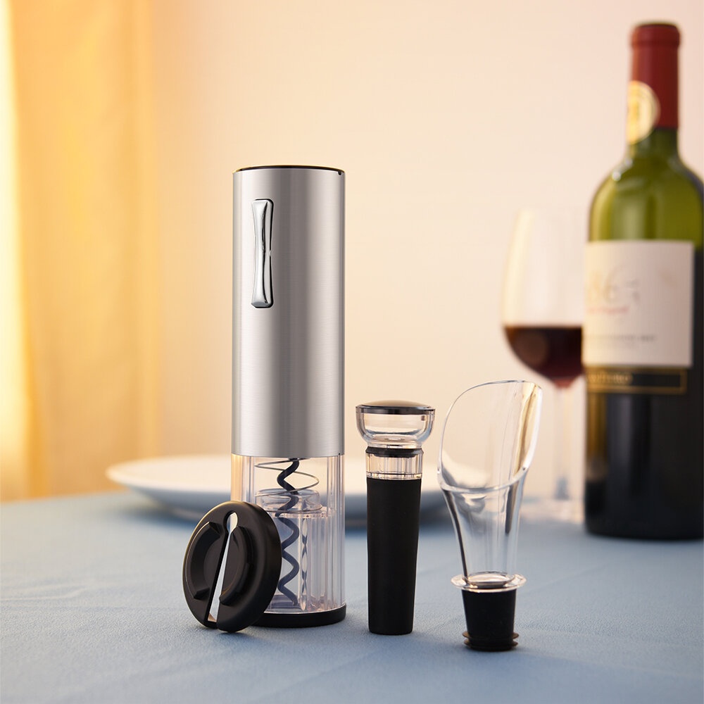 Vino Opener Automatic Corkscrew Electric Bottle Openers Set With Vino Stopper Gift Box USB Charging Cable Kitchen Accessories - Image 2