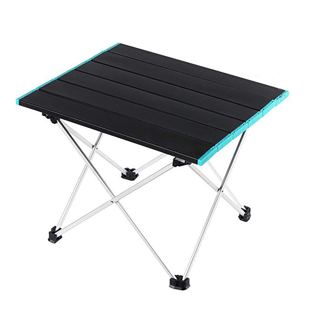 Portable Folding Table Camping Picnic Beach Desk Aluminium Alloy for Outdoor - Blue edge M - Image 2