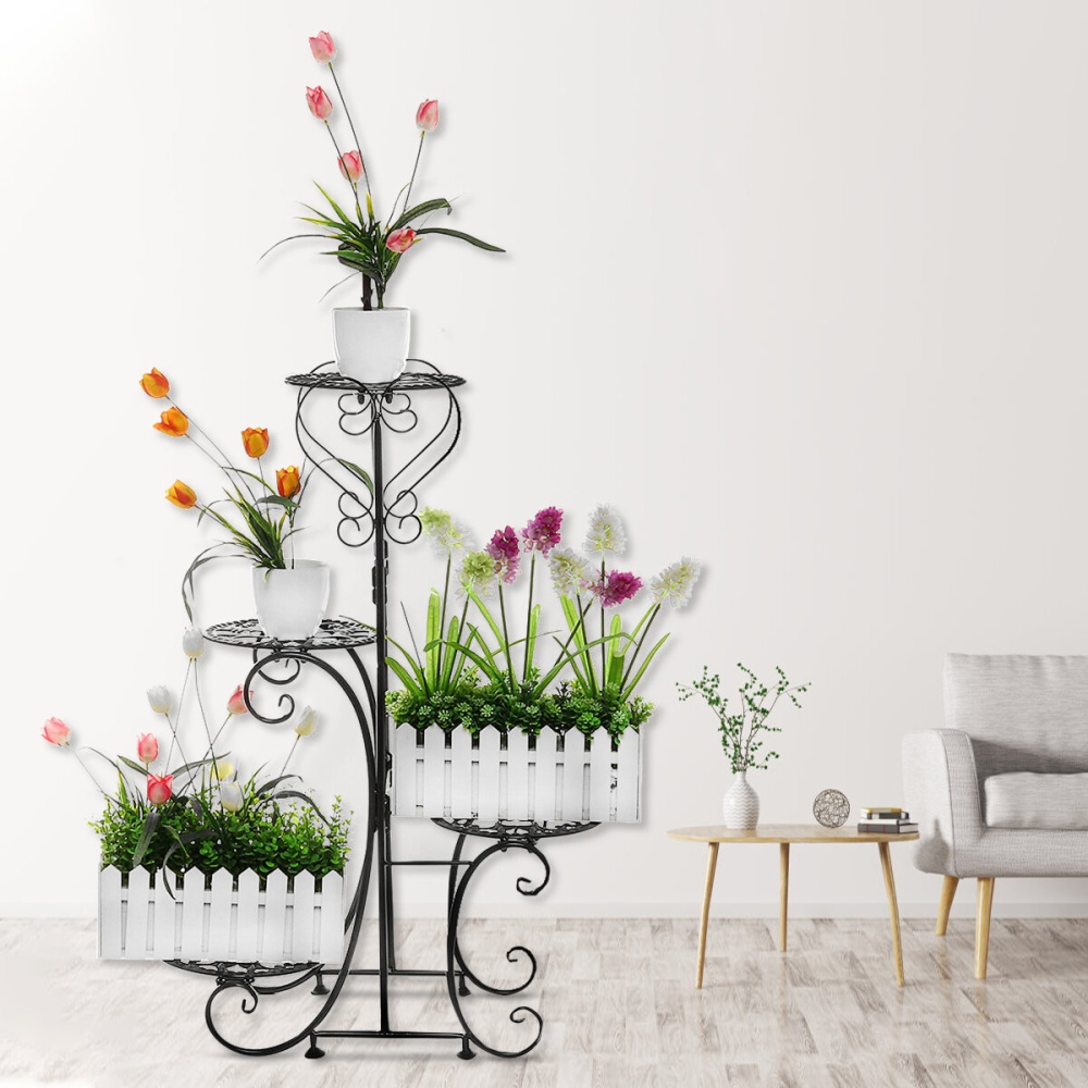 Multi-layer Flower Stand Ground Plastic Flower Pot Shelf Simple Balcony Floor Hanging Stand - 4 - Image 2