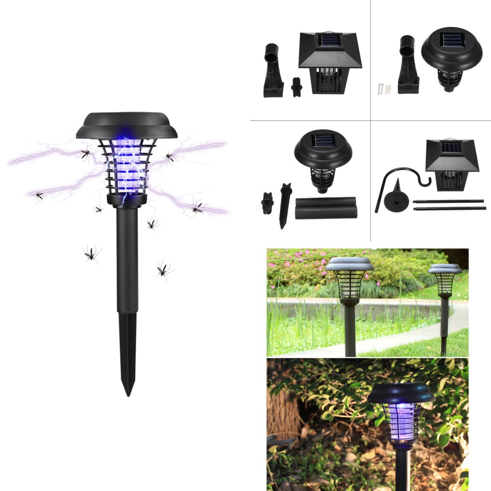 Solar Mosquito Lamp UV Purple White Light Fully Automatic Charging Mosquito Lure Mosquito Repellent Outdoor Garden Mosquito Lamp - Type B