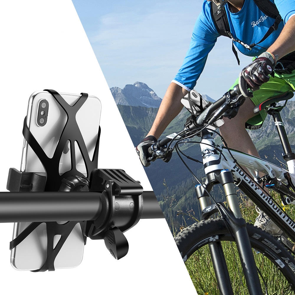 Floveme Bike Bicycle Handlebar Clamp Phone Holder 360º Rotation For 4.0-6.8 Inch Smart Phone - Image 2