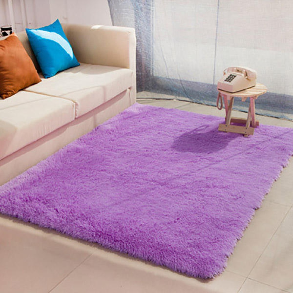 80cm x 160cm Purple Soft Fluffy Anti Skid Shaggy Area Rug Living Room Home Carpet Floor Mat - 50cm x 80cm - Image 2