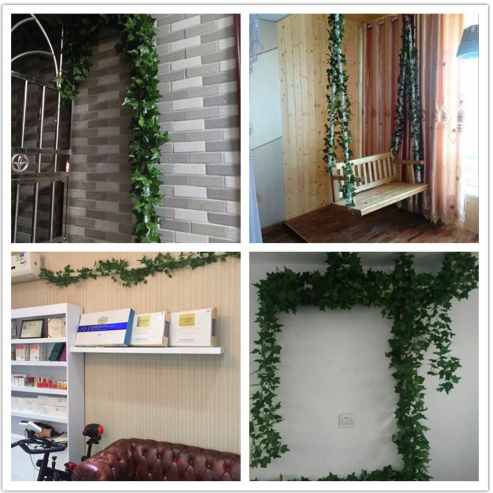 Artificial Vines Grape Leaves Green Leafy Plants Ceiling Decoration Pipes To Block Vine Creepers - Type1 - Image 2