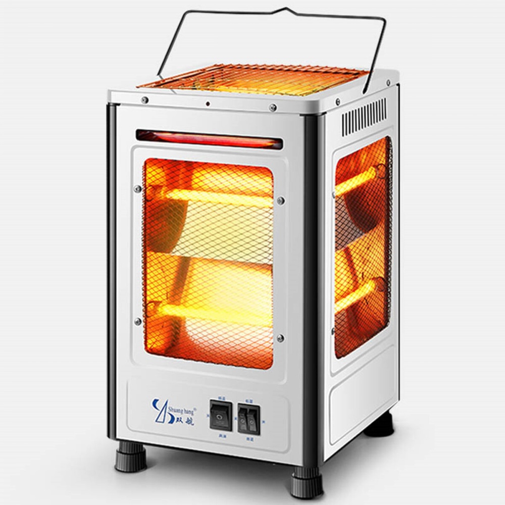 220V 2000W Five-Sided Heater Grill Type Brazier Heater Energy Saving Vertical Electric Heater - Red - Image 2