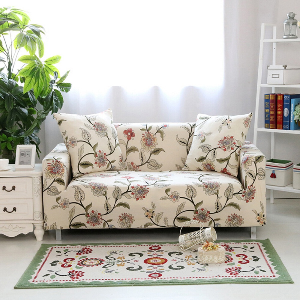 1/2/3/4 Seaters Elastic Sofa Cover Flowers Chair Seat Protector Stretch Slipcover Couch Case Home Office Furniture Decorations - 3 Seaters - Image 2