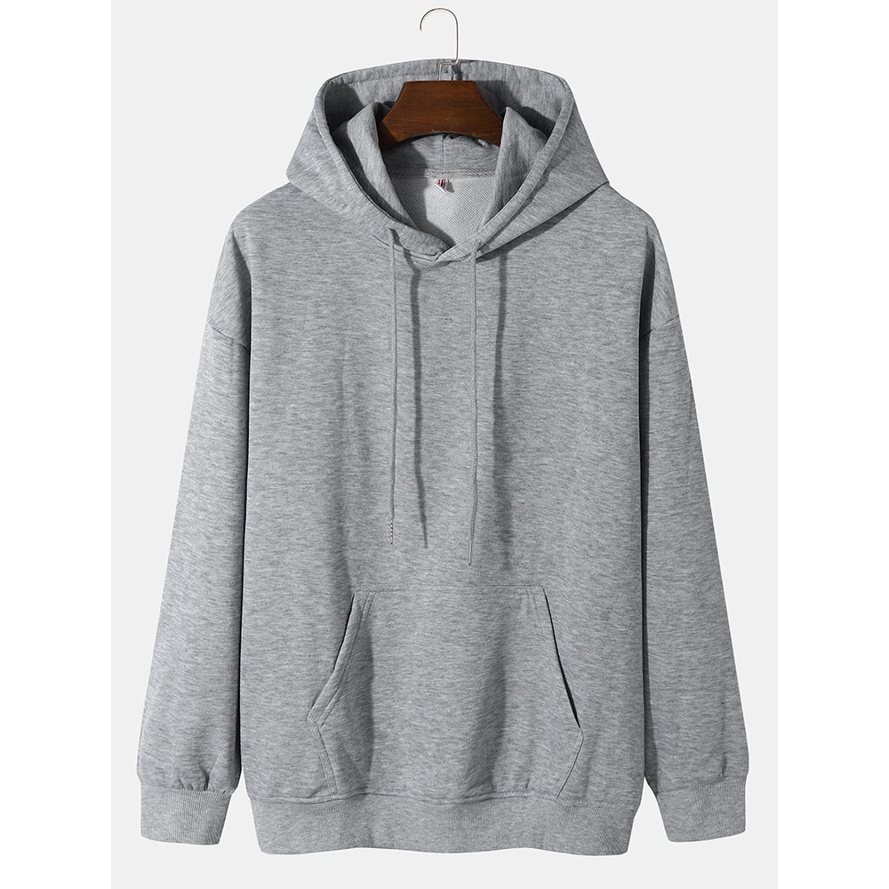 Mens Trendy Cartoon Hip-Hop Pattern in Back Loose Casual Hoodies - Light Grey XL