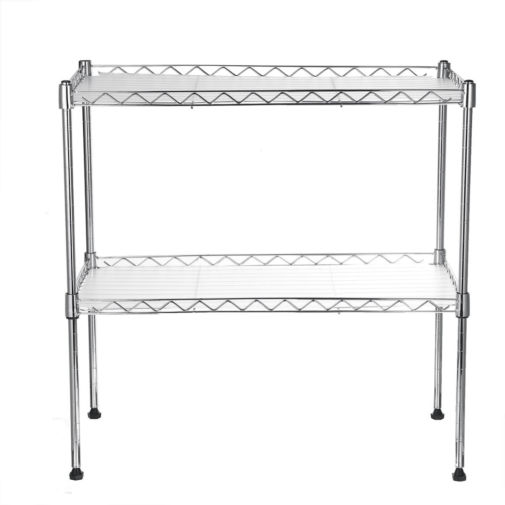 Double-layer Stainless Steel Rack Multifunction Kitchen Microwave Oven Shelf Storage Holder Kitchen Storage Rack - #2 - Image 2