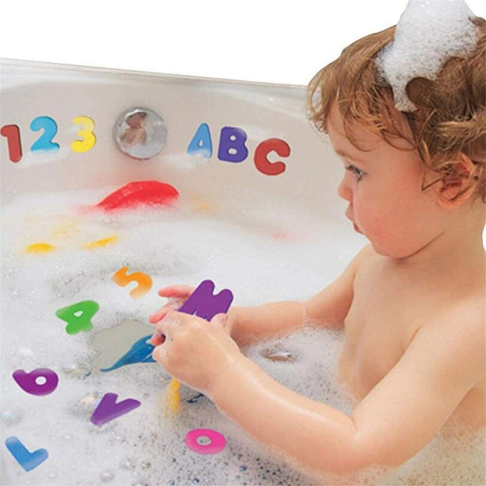 36PCS/Set Alphanumeric Letter Puzzle Bath Toys Soft EVA Kids Baby Bathroom Water Sticker Toys Early Educational Suction Up Decorations - Image 2