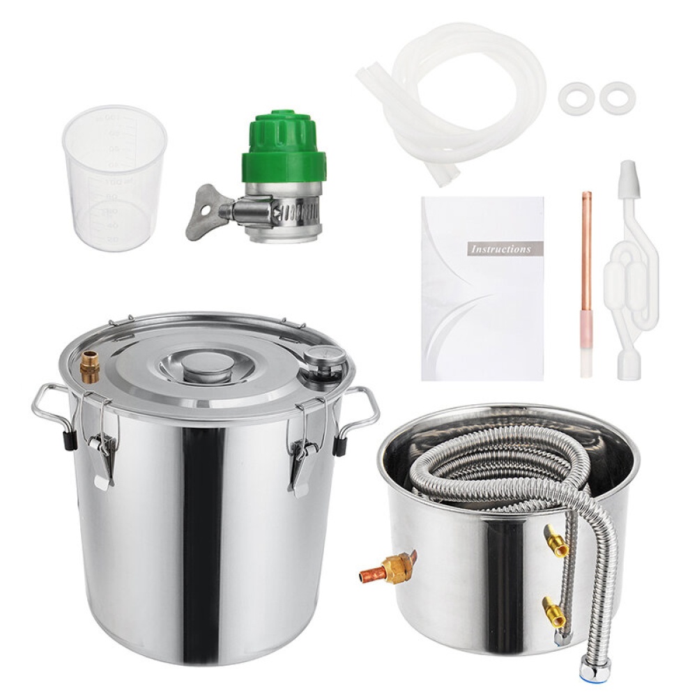 3GAL/5GAL/8GAL Water Distiller Alcohol Distiller Stainless Boiler Liquid Making Equipment Kit - 3 Gallons - Image 2