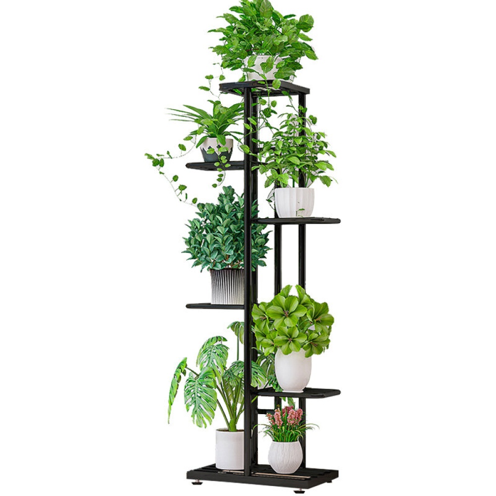 SUOERNUO H917-1 Plant Flower Stand 6 Tiers Rack Shelf Metal Storage Holder Garden Display - White - Image 2