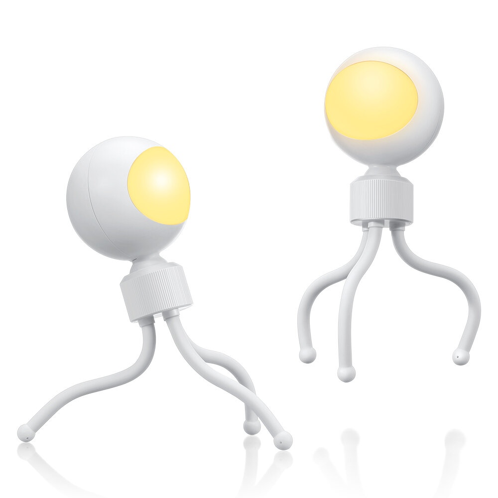 DIGOO DG-L13 0.5W Smart Acoustooptic Control Night Light 3200K Color USB Charging 360° Adjustable Reading Light Rechargeable Table Lamp - White