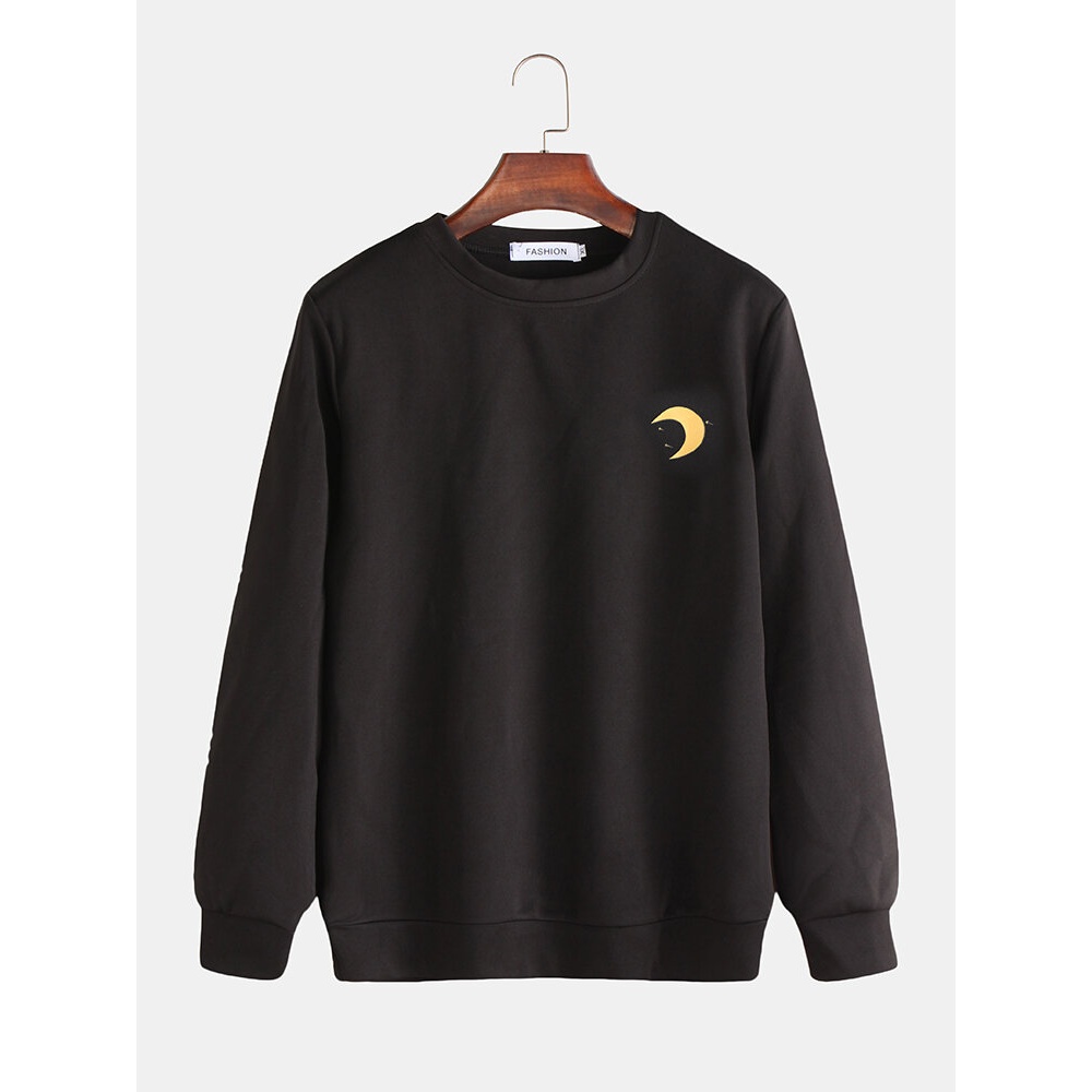 Mens Fashion Solid Color Crew Neck Long Sleeve Casual Sweatshirt - M #01