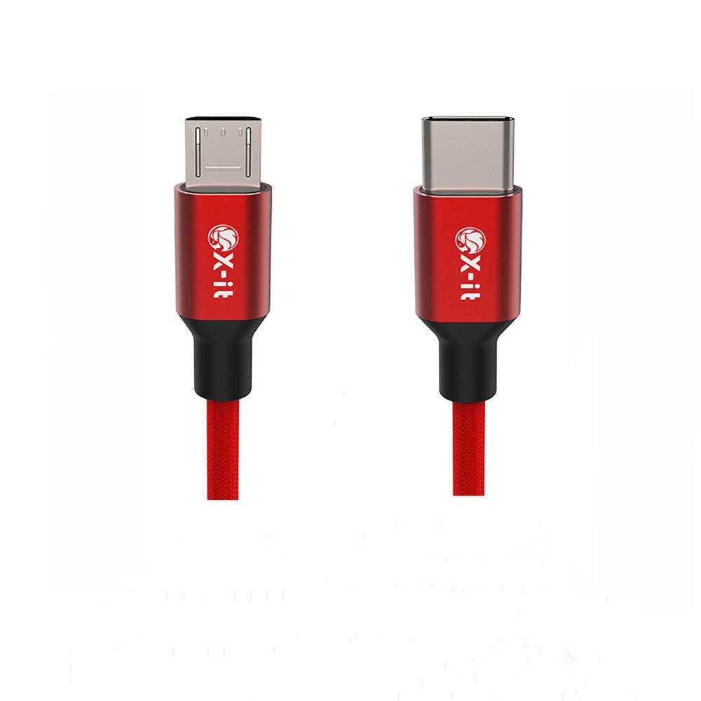 X-IT 2.1A Micro USB ToType-C Fast Charging Data Cable For OPPO VIVO HUAWEI P30 S10 S10+ - Type-C Red - Image 2