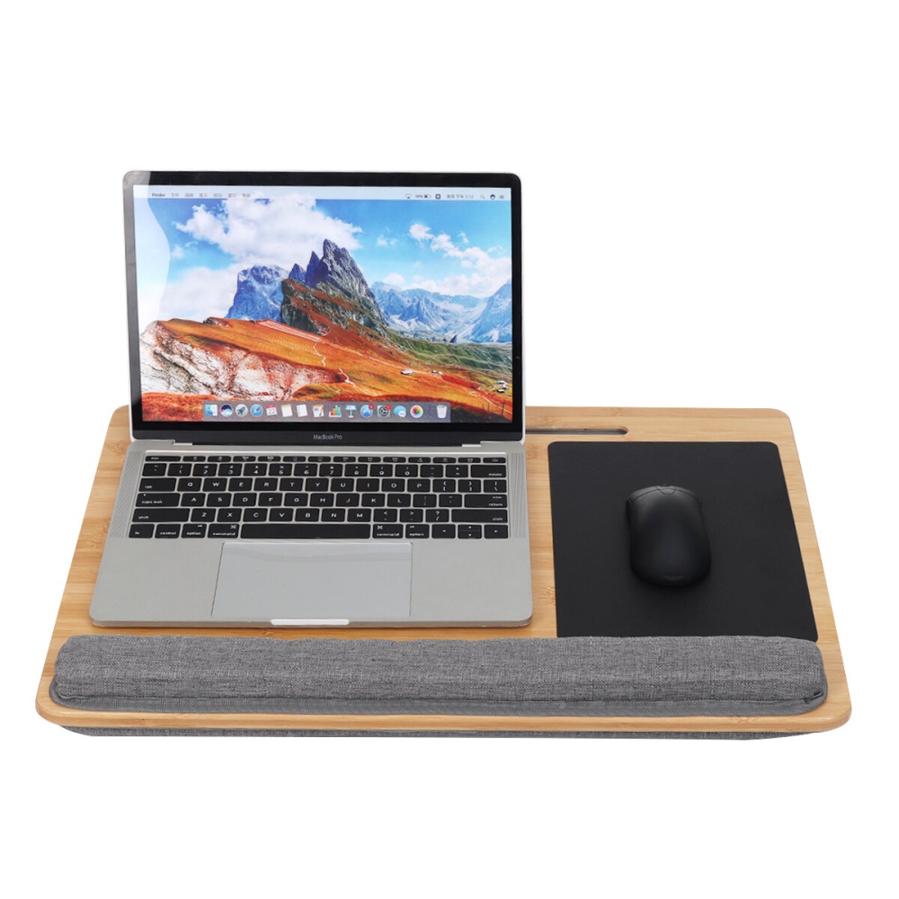 Laptop Desk Adjustable with Tablet Holder Portable Wooden Bed Table Notebook Desk - Image 2