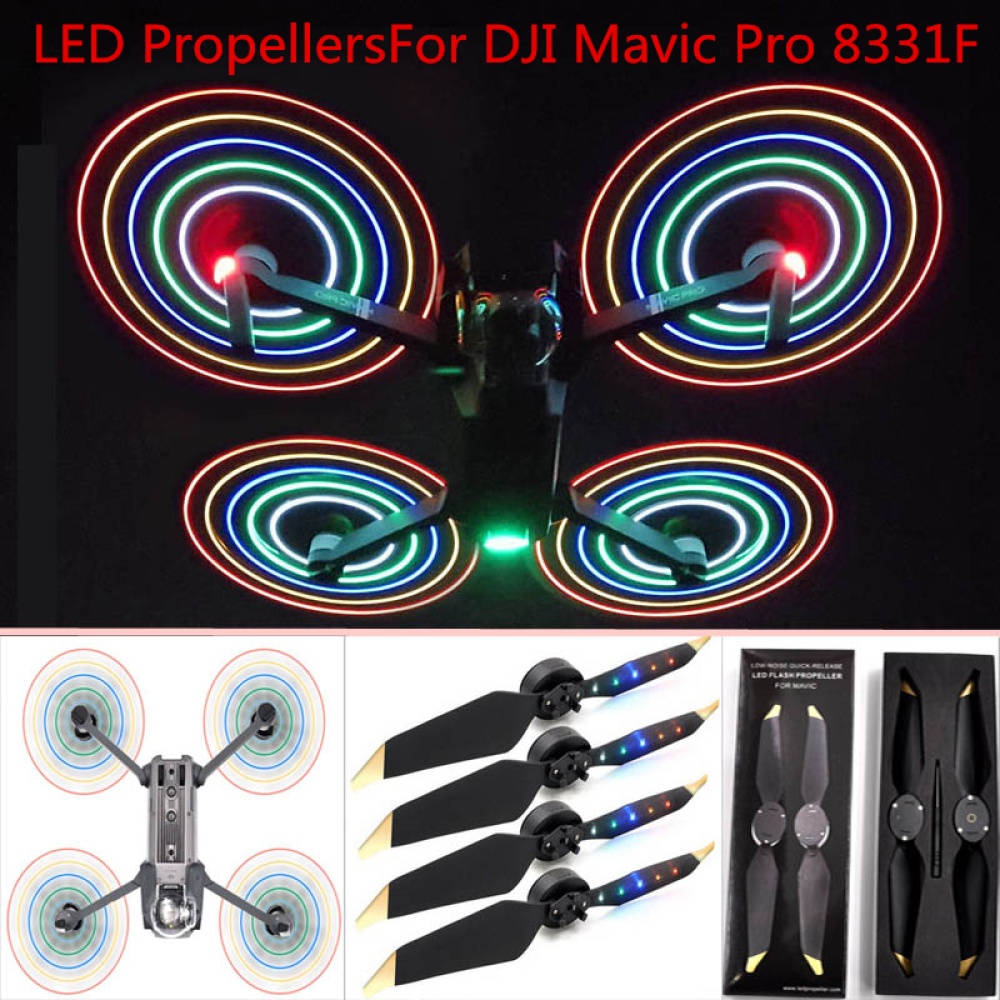 LED Flash Propeller Propellers Blades for DJI Mavic Pro 8331F Spare Parts Accessories 2 pairs - Image 2