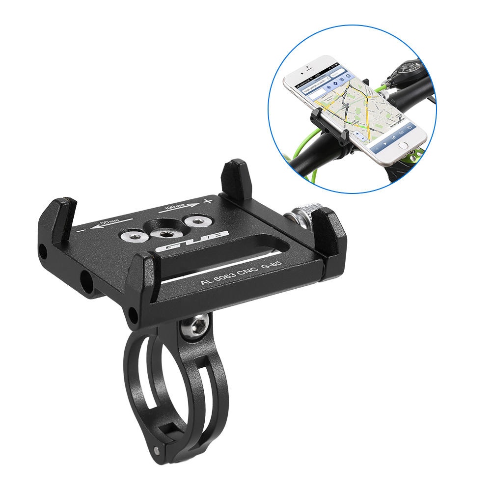 GUB G85 AL6063 CNC Bicycle Phone Holder Bracket for Phone GPS Device Up To 6.2 Inch Non-slip - Black - Image 2