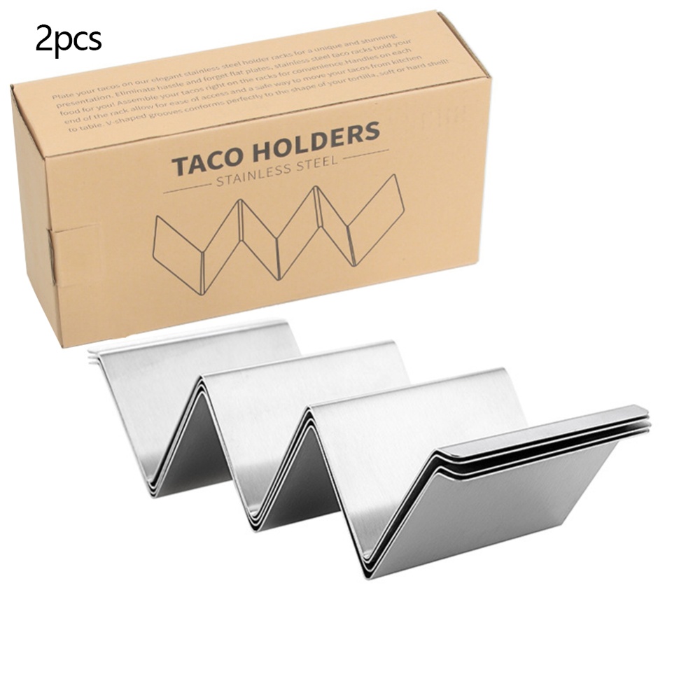 Taco Rack Stainless Steel Holder Stand Kitchen Cooking Accessories Four-piece suit (with border)