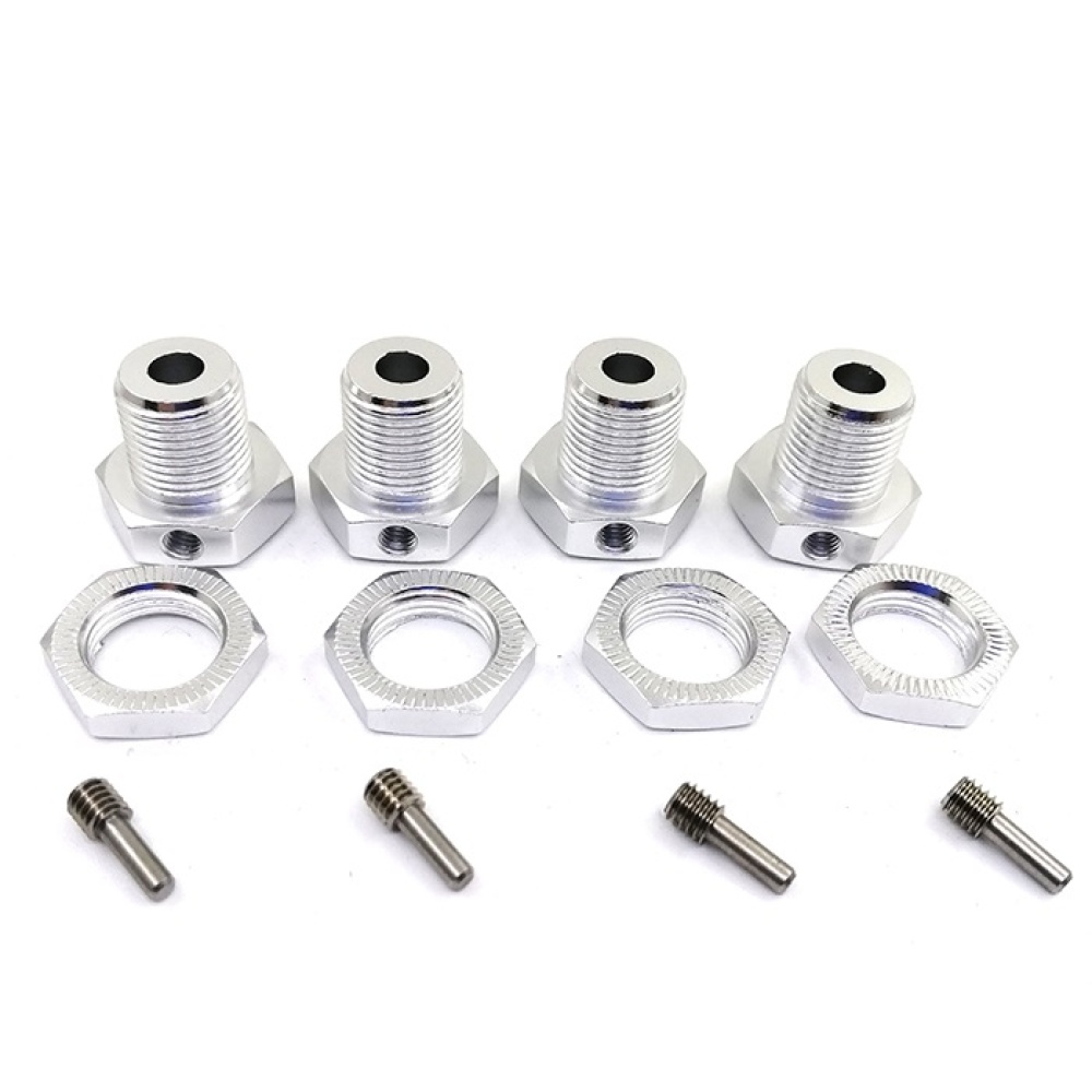 4pcs Wheel Hex Hub 5mm Threadlock Tire Combiner for 1/10 TRAXXAS E-REVO Adapter Nut RC Car Parts Silver - Image 2