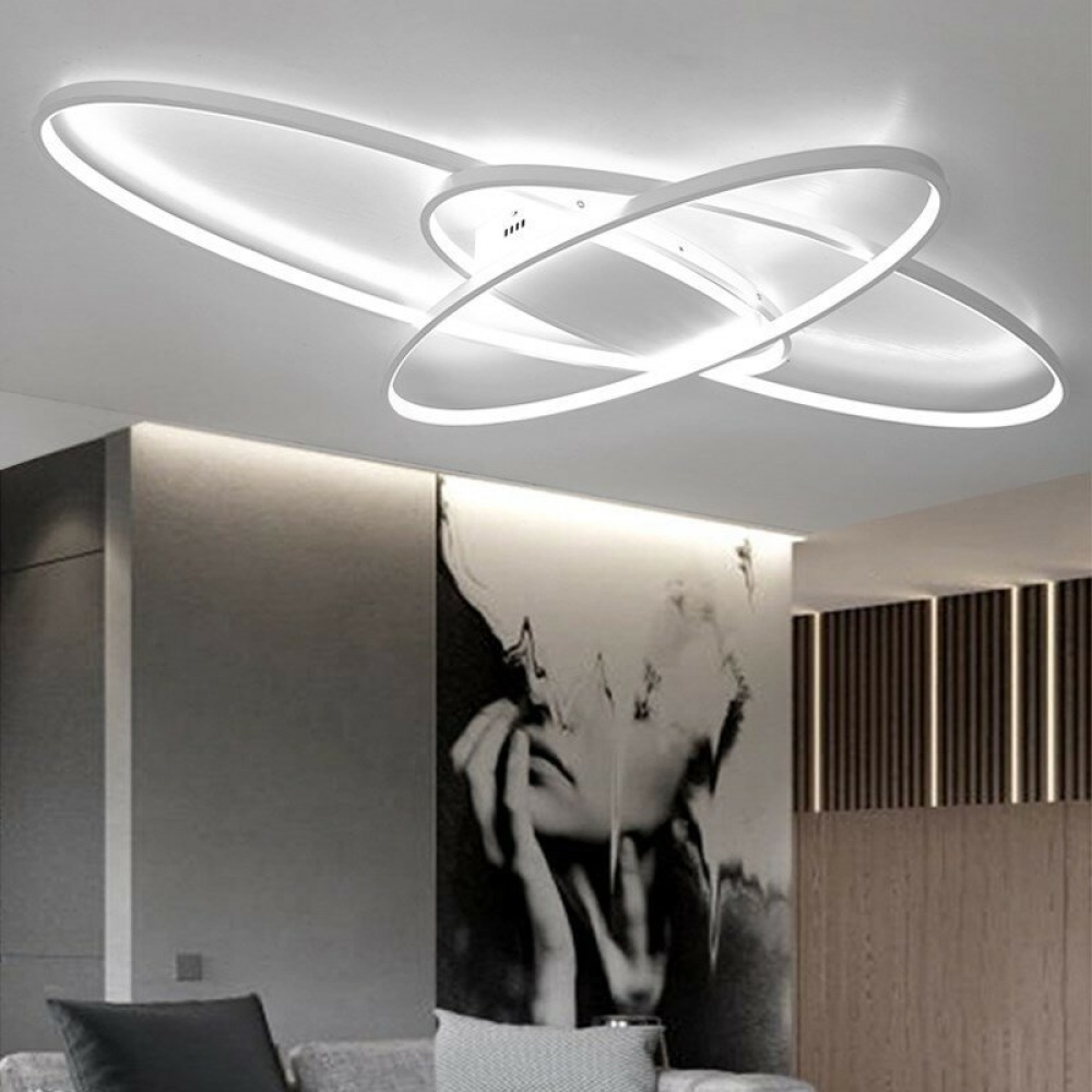 AC220V-240V 85x62CM Simple Post-modern Ceiling Light Atmospheric Household LED Living Room Lamp Nordic Creative New Lamps - Black Stepless Dimming