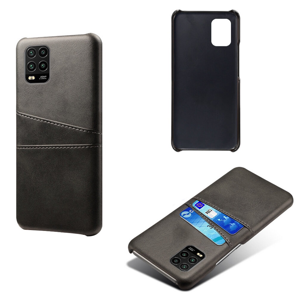 for Xiaomi Mi 10 Lite Case Luxury PU Leather with Multi Card Slot Bumpers Shockproof Anti-scratch Protective Case Non-original - Black - Image 2