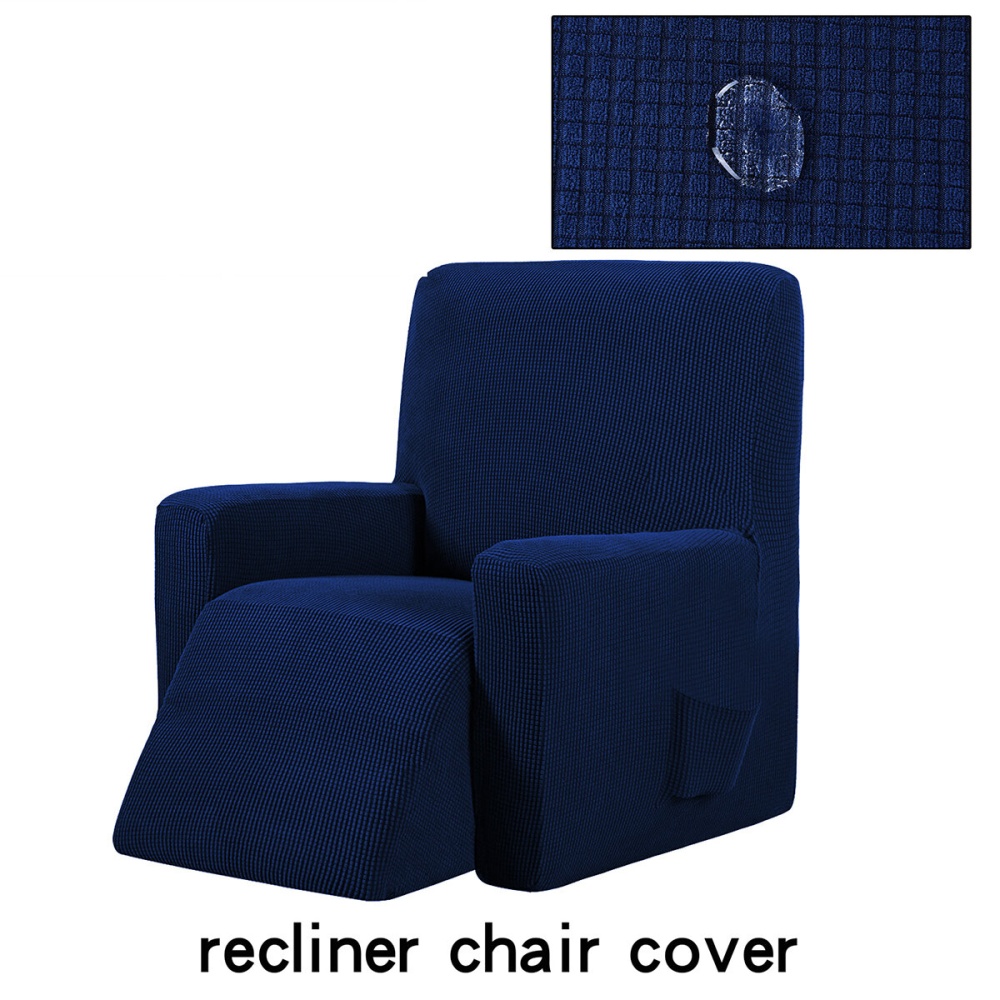 Recliner Chair Cover Non-slip Massage Sofa Cover Stretch Chair Seat Protector Pure Color All-inclusive Elastic Seat Slipcover for Home Office - Dark - Image 2