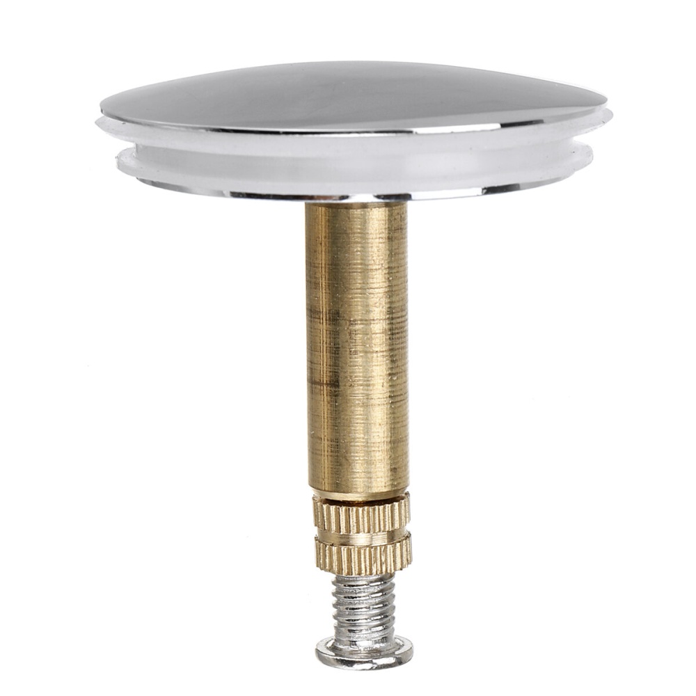 Bathtub Sealing Cover Copper Manual Lift Stainless Steel-Silver - #01