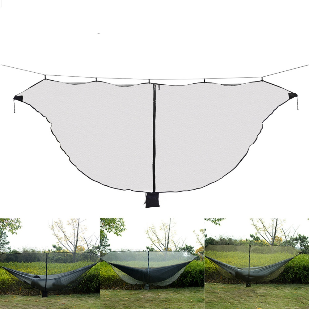 340x140cm Super Size Ultralight Portable Hammock Mosquito Net For Outdoor Nylon Material Anti-Mosquito Nets - Army Green - Image 2