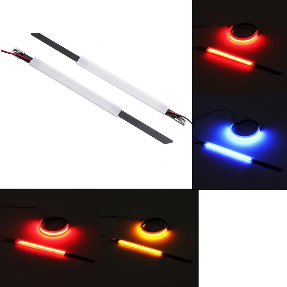 2 x Motorcycle LED Fork Light Strip Turn Signal Daytime Running Lamp White Night Light - White - Image 2