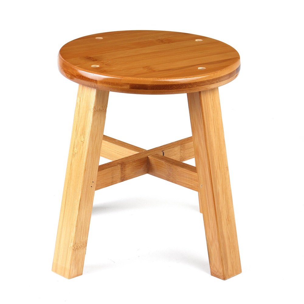 Circular Solid Wooden Stool Small Bench Sofa Tea Table Chair Shoe Bench Stool for Children'S Adult Stool Living Room - Image 2