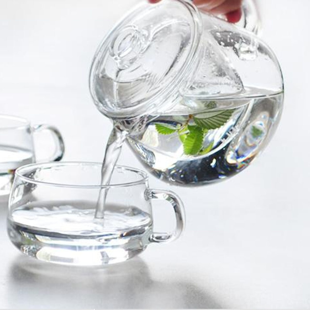 500ML Heat-resistant Glass Filter Three-piece Vertical Flower Teapot - Image 2