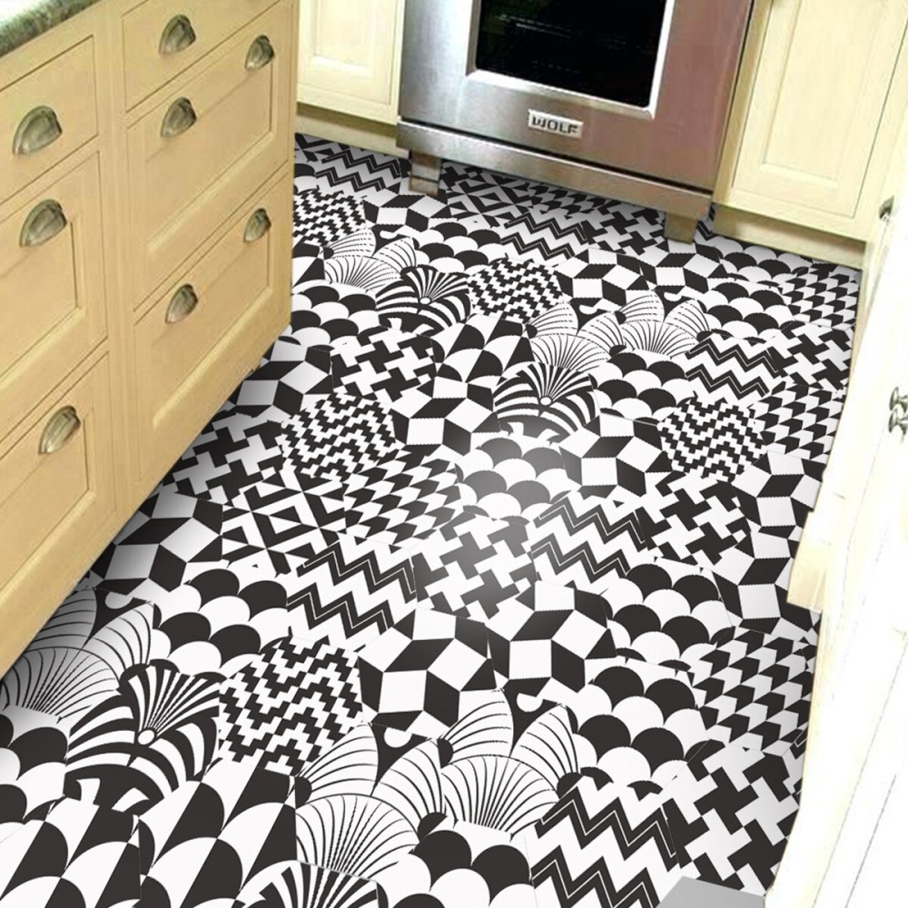 Hexagonal Floor Stickers Special-Shaped Tile Stickers Self-Adhesive Bathroom Toilet Waterproof And Wear-Resistant Wall Stickers Floor Stickers - #1 - Image 2