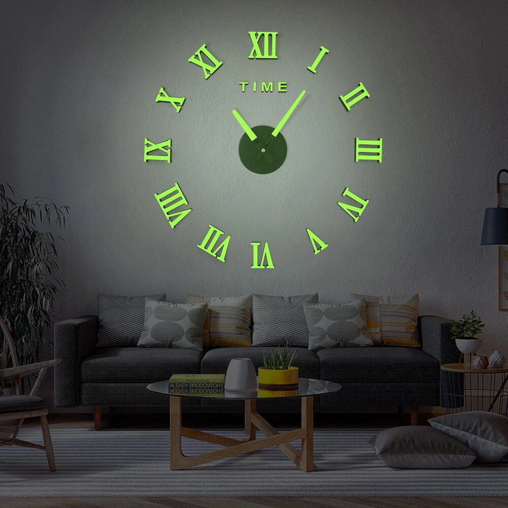 12V Digital Large Wall Clock Home Decoration DIY Mirror Wall Clock Sticker Vinyl Modern Design Clock on The Wall for Living Room - Image 2