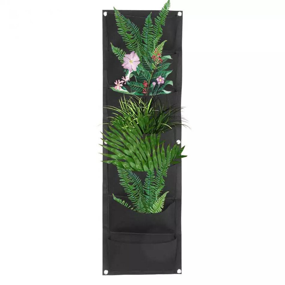 7 Pockets Hanging Vertical Garden Wall Planting Bag Waterproof for Yard Garden Home Decoration - Image 2