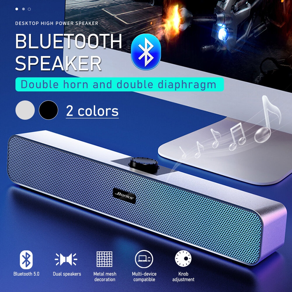 Bonks N2 bluetooth Speaker Home Soundbar DSP Heavy Bass Stereo TF Card U Disk AUX USB Power Desktop Speaker Sound Bar for TV Computer Laptop Phone - - Image 2