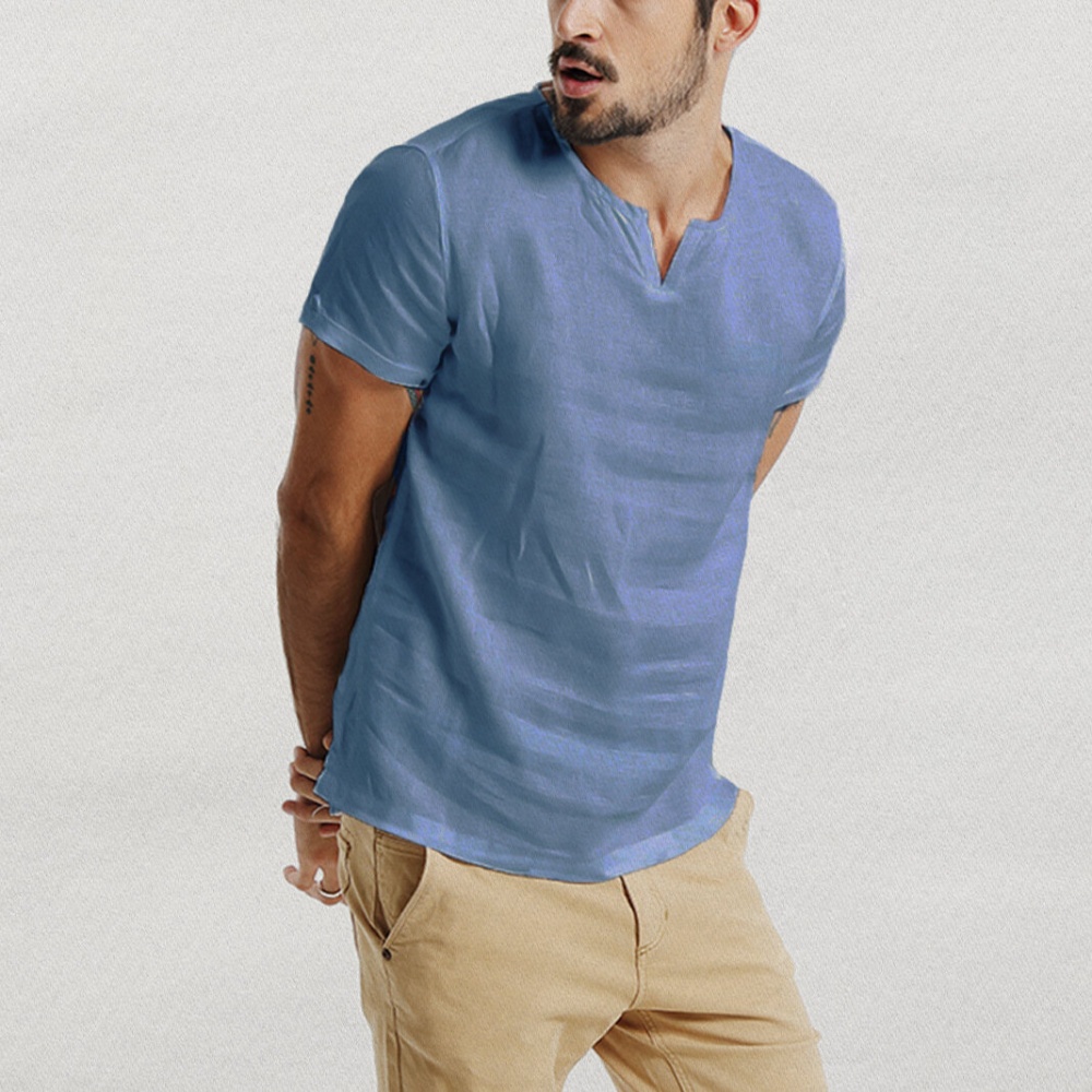 Men Solid Color Cotton Breathable T-Shirts - 2XL White