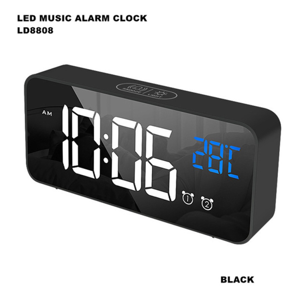 Home Digitabl Alarm LED for Study Office Bedroom Black English - Image 2