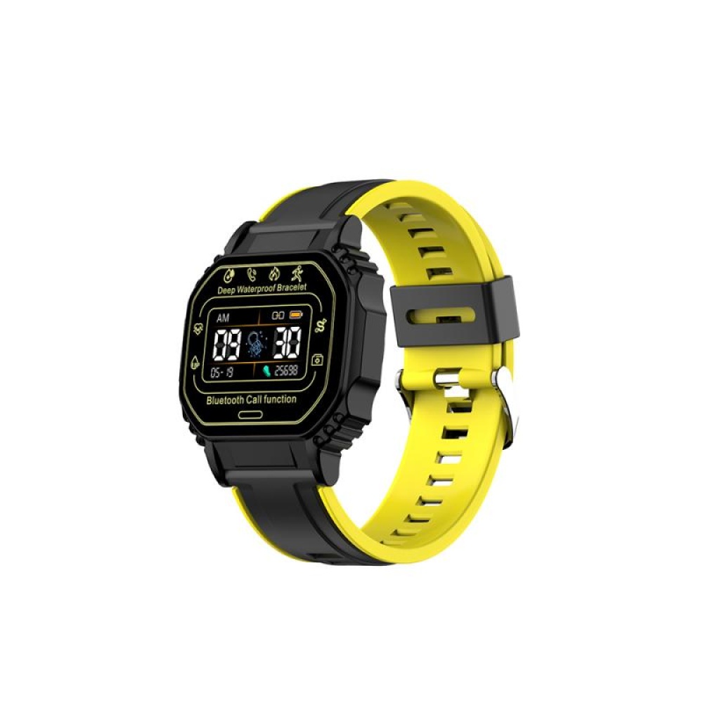 Smart Watch Bluetooth-compatible Call Function Waterproof Heart Rate Monitoring Bracelet Yellow