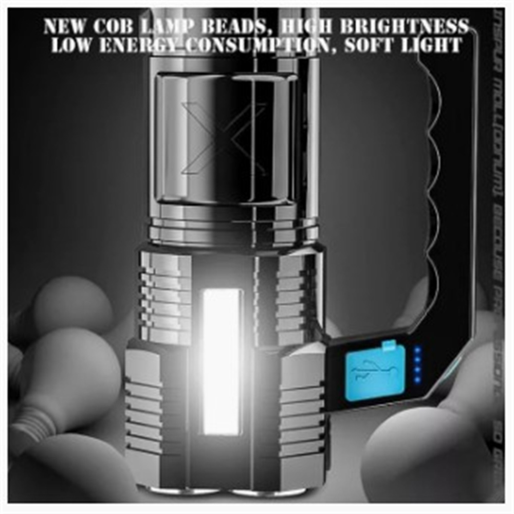 Four-head Outdoor Strong Light Flashlight with Large Capacity Battery Waterproof - Image 3