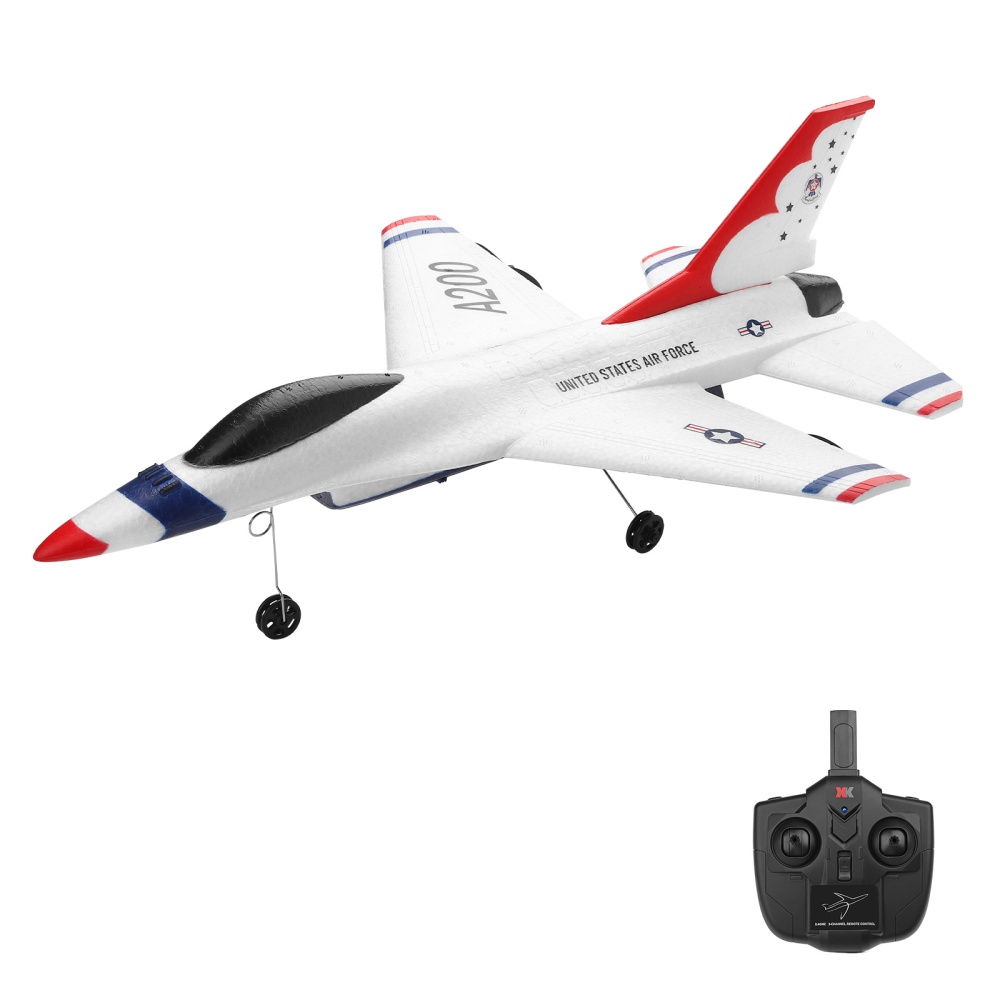 Xk A200 F-16b Rc Airplane Drone 2.4g 2ch 12mins Flight Time Fixed-wing Epp Electric Model Building Rtf Outdoor Toys For Children a200 - Image 2