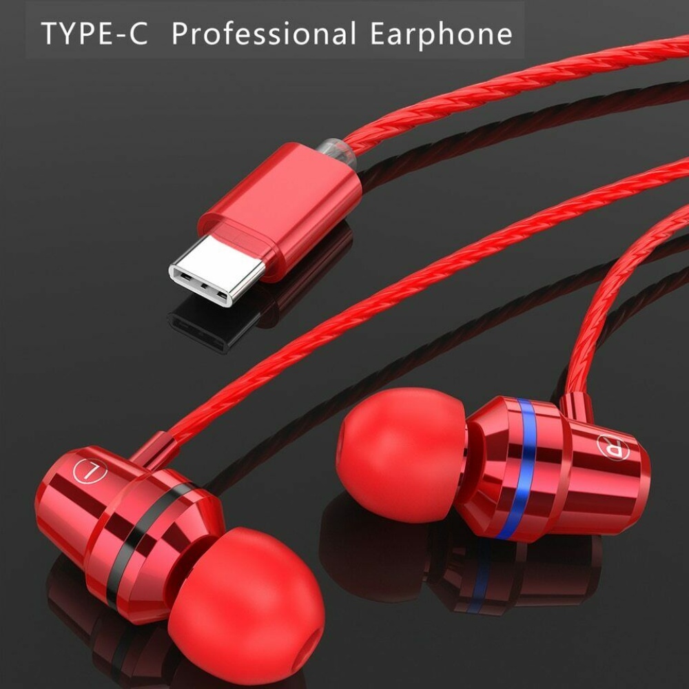 G2 Ergonomic Headset Type-c Subwoofer In-ear Wired Control With Built-in High-definition Microphone Golden - Image 4