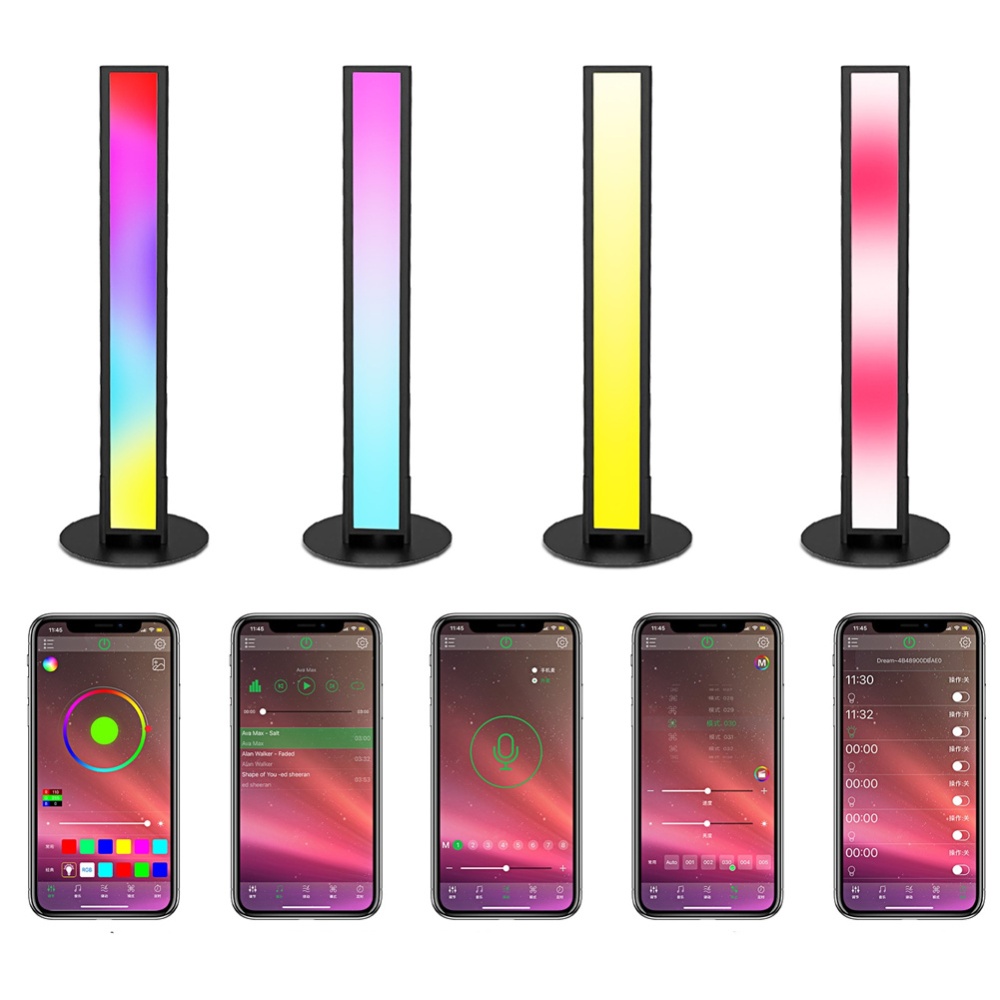 Smart Night Light Bars With Sound Control Works Bluetooth-compatible For Tv Games Decoration EU plug/EU power supply