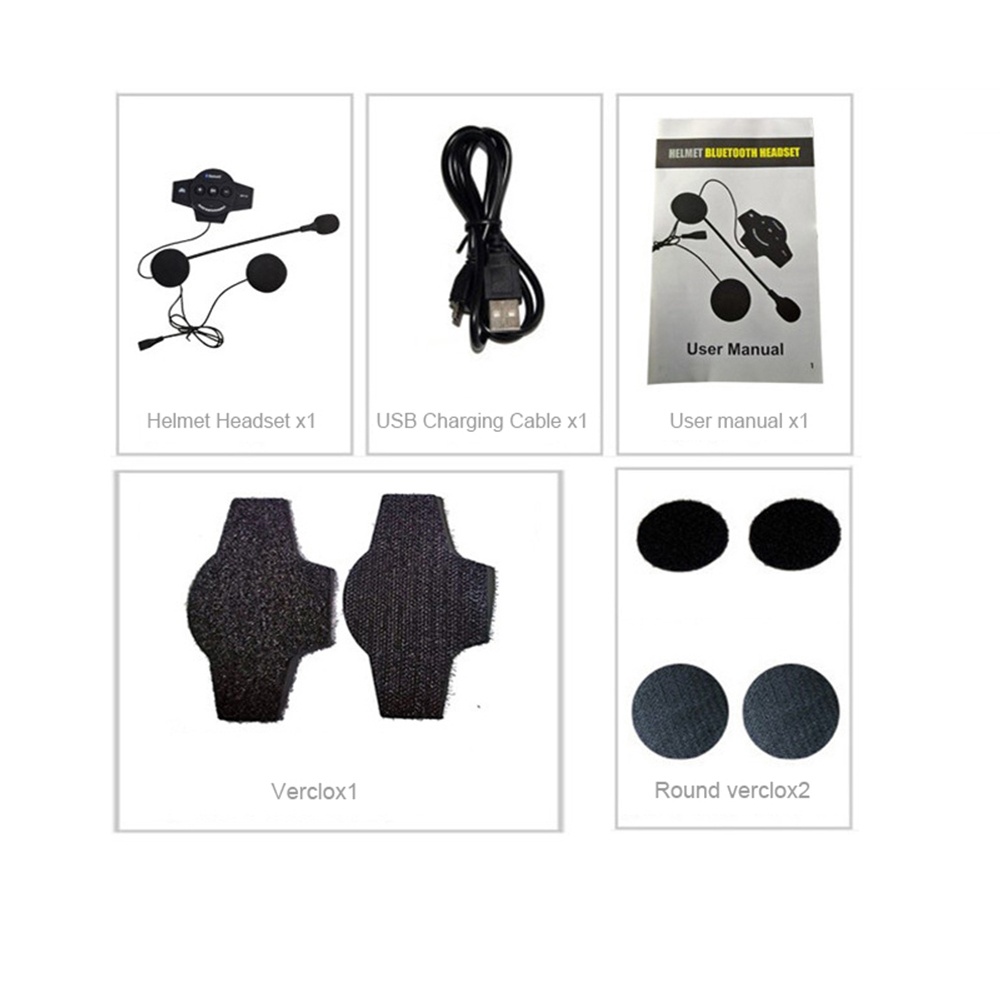 Bt10 Wireless Earphone Bluetooth 4.2 Rechargeable Voice Call Music Hands-free Telephone Motorcycle Helmet Headset black