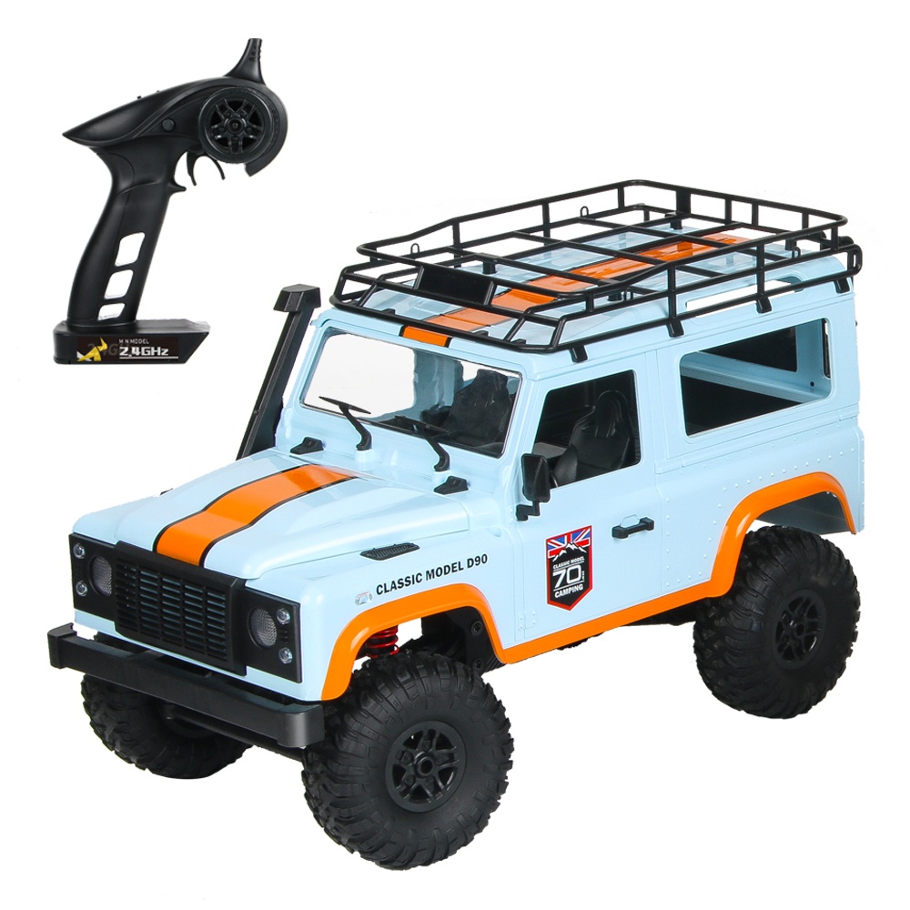 MN-99 2.4G 1/12 4WD RTR Crawler RC Car For Land Rover 70 Anniversary Edition Vehicle Model blue_Three battery - Image 2