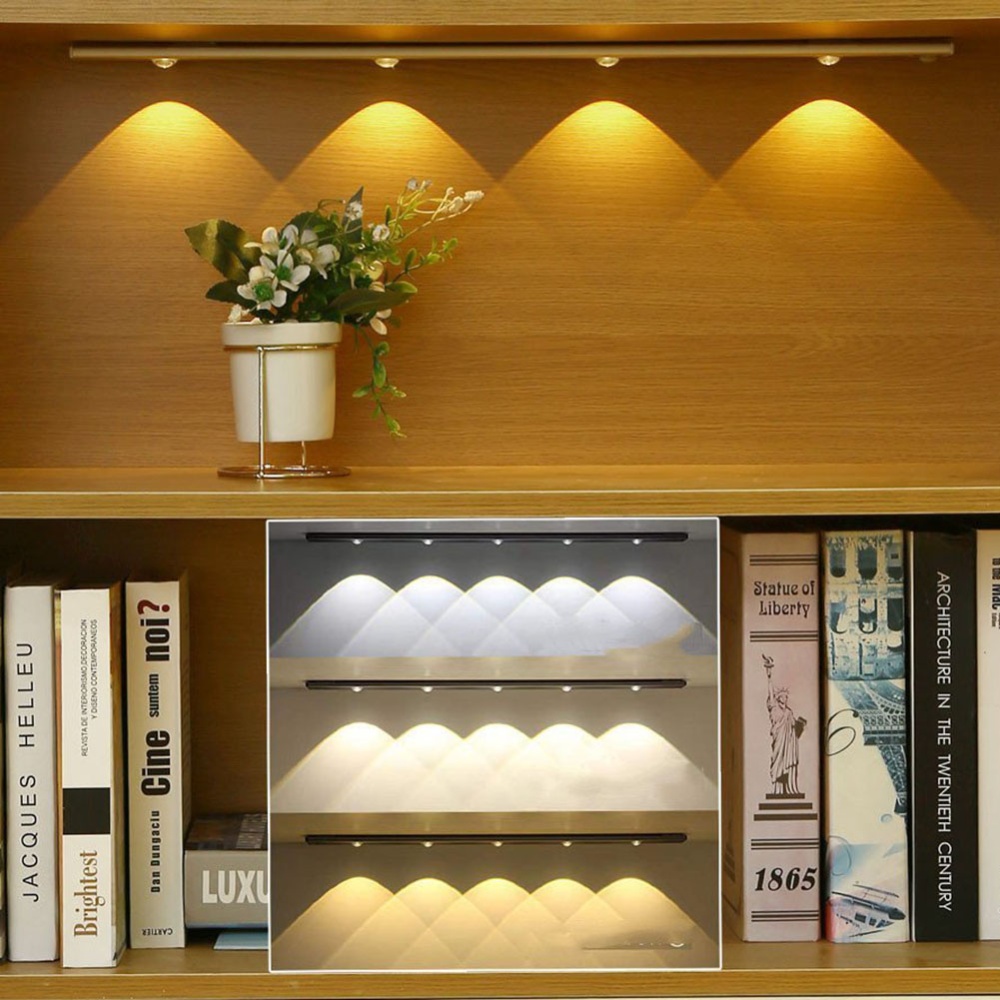 Led Cabinet Light Energy Saving Ultra-thin 3 Modes Adjustable Brightness Intelligent Motion Sensor Lamp Black 20CM - Image 3