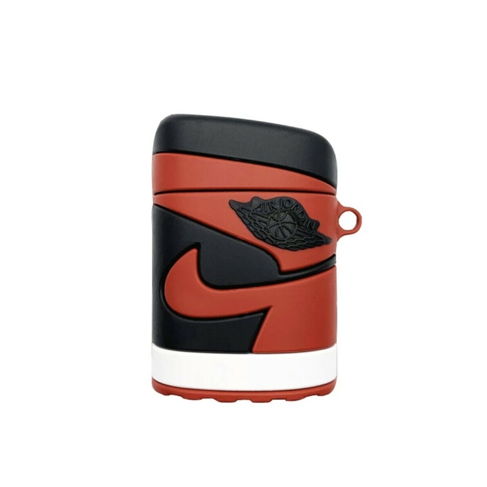 Silicone Protective Cover with Lanyard for Airpods Bluetooth Headset red