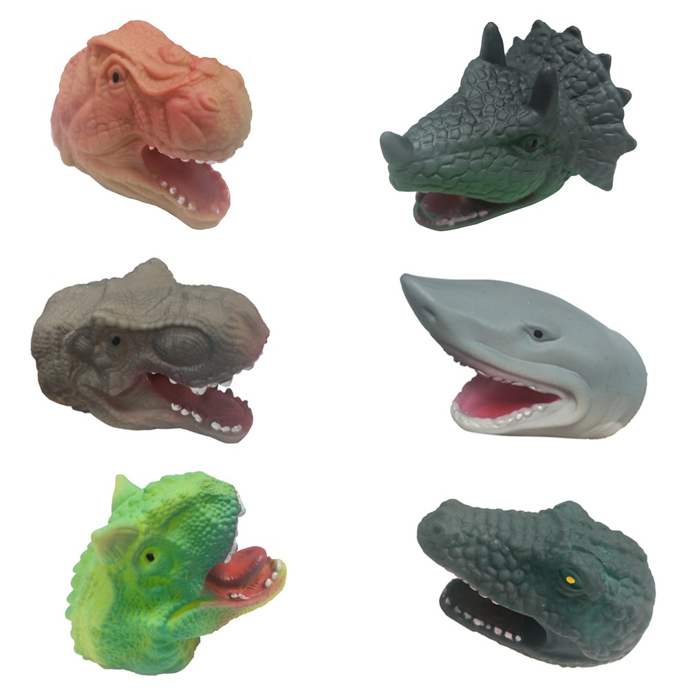 Children Silicone Funny Simulation Doll Puppet Mold Finger Toys Grey Tyrannosaurus Rex - Image 2