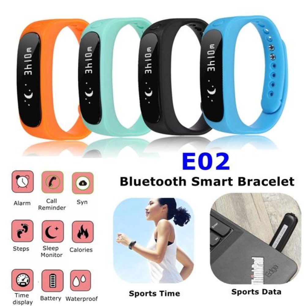 E02 bluetooth SmartBand Smart Wristband Fitness Sports Bracelet - Orange - Image 2