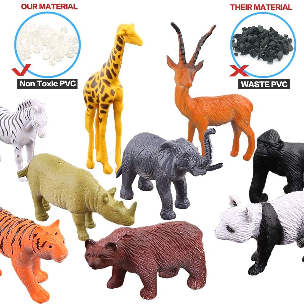 53pcs/set Mini Jungle Animal Toy Set Dinosaur Wildlife Model Children Puzzle Early Education Gift - Image 2