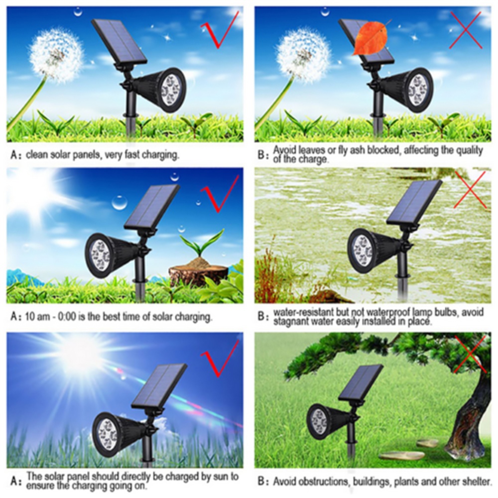 7led Solar Spot Lights Built In 2200mah Lithium Battery Outdoor Colorful Rgb Garden Lawn Landscape Lamp - Image 3