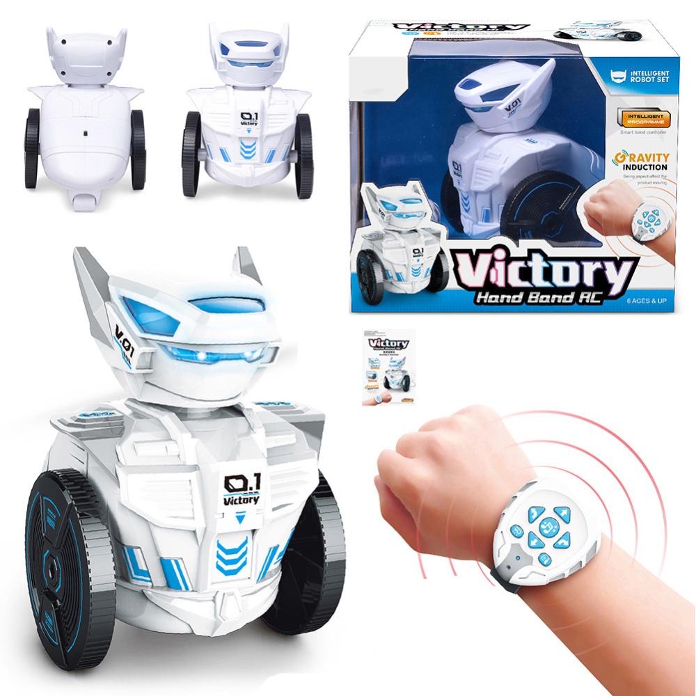 DIY007 Gravity induction Watch Remote Control Car Robot 2.4G RC Intelligent Children Toys BG1526 watch remote sensing robot [window box / fi